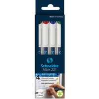 Schneider 4er-Set Universalmarker "Maxx 221 S", 0,4 mm, non-permanent, farbig sortiert – Ansicht 1