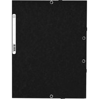 50 Exacompta Sammelmappen, Colorspan-Karton, 355 g/m², DIN A4, Gummizug, 3 Klap., schwarz