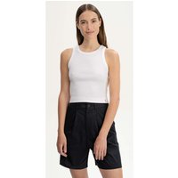 MELA Bio-Damen-Cropped-Rippstrick-Tanktop "PRISHA" mit Rundhalsausschnitt, weiß, Gr. M