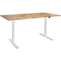 memo Höhenverstellbarer Schreibtisch "ON" weiß, Buche weiß lackiert, B 120 x T 80 cm