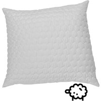Kopfkissen mit Wellennaht 80 x 80 cm, mit Schafschurwollfüllung 1200g