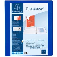 10 Exacompta Ringbücher "Kreacover", DIN A4 Maxi, 4 Ringe 25 mm, RB 47 mm, blau