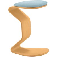 Bewegungshocker "Ercolino medium" mit flachem Sitz, Buche, blau – Ansicht 1
