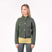 Living Crafts Bio-Damen-Strickjacke 'SIGLIA' mit Stehkragen, irish moss, Gr. S