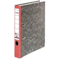25 Falken Ordner "Recycling", Wolkenmarmor, 250 g/m², DIN A4, RB 50 mm, rot