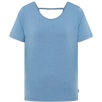 tranquillo Bio-Damen-T-Shirt mit Rückendetail, steel, Gr. L