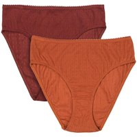 Living Crafts 2er-Pack Bio-Damen-Slips 'RYLIE' mit Ajourmuster, maroon/glaze, Gr. L – Ansicht 1