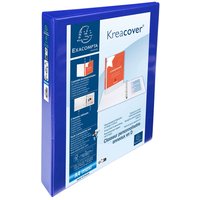 10 Exacompta Ringbücher "Kreacover", DIN A4 Maxi, 4 Ringe 30 mm, RB 47 mm, 2 Taschen, blau