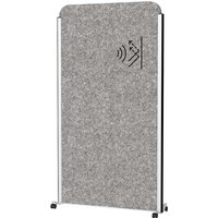 MAUL Stellwandsystem "MAULcocoon" silber, Akustik 100 x 180 cm, Mobil, dunkelgrau