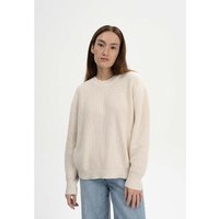 MELA Bio-Damen-Strickpullover 'ADAH' mit Rundhalsausschnitt, cream melange, Gr. M
