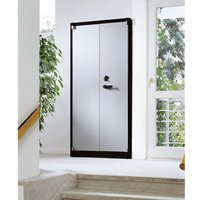 Feuergeschützte Flügeltürenschrank anthrazit/alusilber B 93 cm, H 195 cm – Ansicht 1
