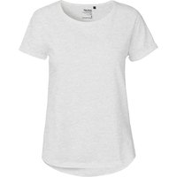 Neutral Bio-Damen-T-Shirt mit Roll-Up-Ärmeln, ash grey, Gr. M – Ansicht 1