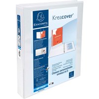 10 Exacompta Ringbücher "Kreacover", DIN A4 Maxi, 2 Ringe 25 mm, RB 47 mm, 2 Taschen, weiß