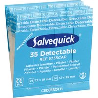 35 Stk. Salvequick detektierbare Pflaster "REF 6735CAP" wasserabweisend 7,2x1,9/2,5cm