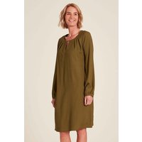 tranquillo Damen-Midi-Kleid mit Cut-Out-Ausschnitt, pesto, Gr. 38