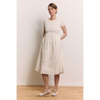 tranquillo Bio-Damen-Midikleid "Juliaa" mit Taschen, white, Gr. 38