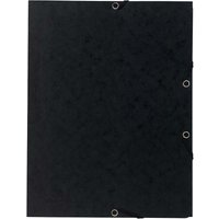 25 Exacompta Sammelmappen, Colorspan-Karton, 355 g/m², DIN A4, Gummizug, 3 Klappen,schwarz