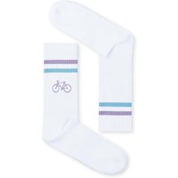 GREENBOMB Bio-Tennissocken 'Bike Pixel', white, Gr. 37/40