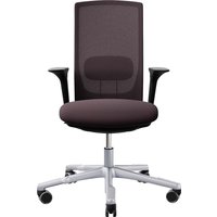 HAG Bürodrehstuhl "Futu mesh 1100-S" mit AL, Gestell: silber, Stoff: "FutuKnit" Aubergine