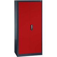 Flügeltürenschrank Anthrazit/Rubinrot (BxTxH) 93x40x195 – Ansicht 1