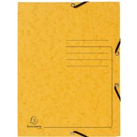 25 Exacompta Sammelmappen, Colorspan-Karton, 355 g/m², DIN A4, Gummizug, 3 Klappen, gelb