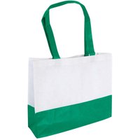 PP-Shopping-Taschen, weiß/grün 38x29x10 mit zwei Henkeln