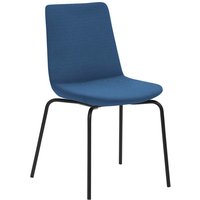 Besucherstuhl "2008", Polster blau, Gestell schwarz pulverbeschichtet