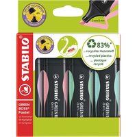 STABILO 4er-Pack Textmarker "GREEN BOSS", pastel sortiert – Ansicht 1