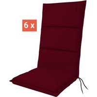 doppler Auflage "CITY" für Hochlehner, 6er-Pack, 119x48x6 cm, Polyester, bordeaux – Ansicht 1