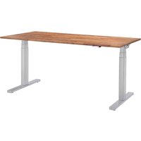 memo Höhenverstellbarer Schreibtisch "Sit-Up 3.0" silber, Robinie massiv, 150 x 80 cm – Ansicht 1