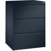 Hängeregistraturschrank zweibahnig, 3 Schubladen, anthrazit/anthrazit – Ansicht 1