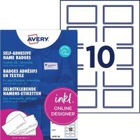 Avery Zweckform Selbstklebende Namens-Etiketten Laser "L4787" 200 Stk. 80x50mm, weiß/blau – Ansicht 1