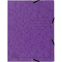 25 Exacompta Sammelmappen, Colorspan-Karton, 355 g/m², DIN A4, Gummizug, 3 Klappen,violett