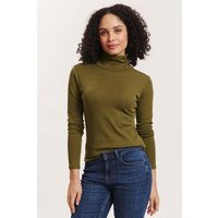 tranquillo Bio-Damen-Langarmshirt 'Marryy' mit 50 % Woll-Anteil, olive, Gr. M – Ansicht 1