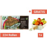 224 Rollen memo Toilettenpapier "skate-aid" 3-lagig + GRATIS Obstkiste, Größe S