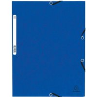 50 Exacompta Sammelmappen, Colorspan-Karton, 355 g/m², DIN A4, Gummizug, 3 Klap., blau – Ansicht 1