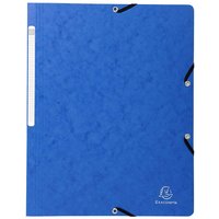 25 Exacompta Eckspannmappen, Colorspan-Karton, 400 g/m², DIN A4, Gummizug, blau