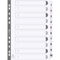 25 Exacompta Register, 10 bedruckte Taben numerisch, 160 g/m², DIN A4, weiß – Ansicht 1