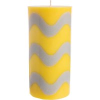 tranquillo Stumpenkerze "GLUMI WAVE" aus Stearin, Ø 7,5 cm x H 15 cm, gelb