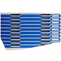 Exacompta Schubladenbox Modulo "Office", DIN A3+, 10 Schubladen geschlossen, blau – Ansicht 1