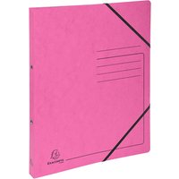 10 Exacompta Ringbücher, Colorspan-Karton, 355 g/m², DIN A4, Gummizug, 2 Ringe, rosa