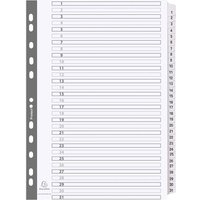 10 Exacompta Register, 31 bedruckte Taben numerisch, 160 g/m², DIN A4, weiß – Ansicht 1