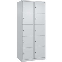C+P Schließfachschrank Classic PLUS, 10 Fächer, 1850x800x500mm, Lichtgrau/Lichtgrau – Ansicht 1