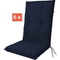 doppler Auflage "STAR" Midi, 6er-Pack, 110x48x6 cm, Polyester, dunkelblau
