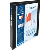 10 Exacompta Ringbücher "Kreacover", DIN A4 Maxi, 4 Ringe 30 mm,RB 47 mm,2 Taschen,schwarz