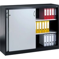 Schiebetürenschrank aus Stahl 120 cm breit anthrazit/alusilber T 40 H 120 – Ansicht 1