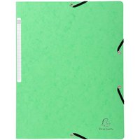 25 Exacompta Eckspannmappen, Colorspan-Karton, 400 g/m², DIN A4, Gummizug, lindgrün
