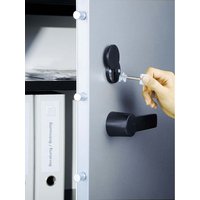 Feuergeschützte Flügeltürenschrank lichtgrau B 93 cm, H 195 cm
