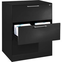 Schubladenschrank "CONTACT", Höhe 101 cm (BxT) 80 x 43,5 mit 3, Schubladen, schwarz – Ansicht 1
