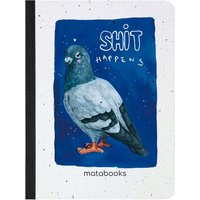 Matabooks Notizbuch mit Samen aus Graspapier DIN A6, pigeon grey